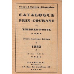 Catalogue prix-courant de timbres-poste - 1933