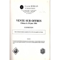 Claude Burgan numismatique 30 juin 1984