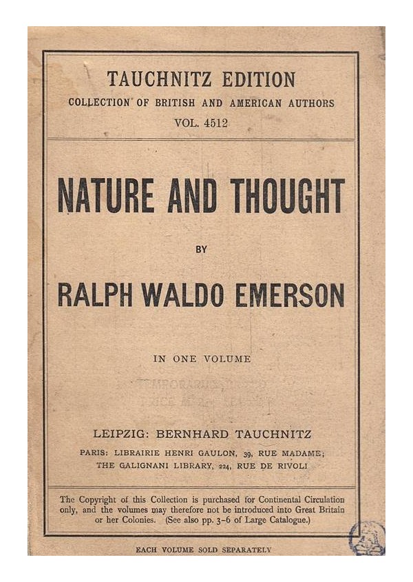 Nature and thought by Ralph Waldo Emerson
