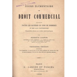 Cours élémentaire droit commercial 1890 г