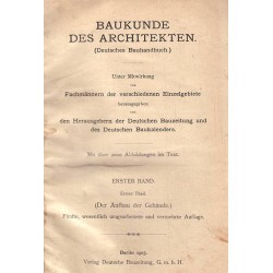 Baukunde des Architekten (Deutsches Bauhandbuch) erster band (Mit über 2000 Textillustrationen)1903 г