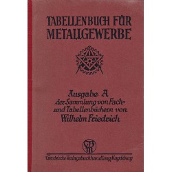 Tabellenbuch Für Metallgewerbe- Ausgabe A 1941 г